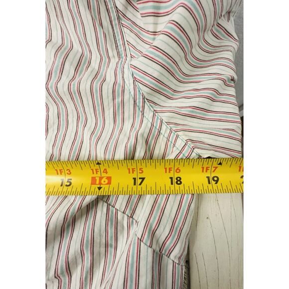 Tommy Hilfiger Striped Button Up Flower Embroidered Long Sleeve Size Medium - Picture 5 of 11